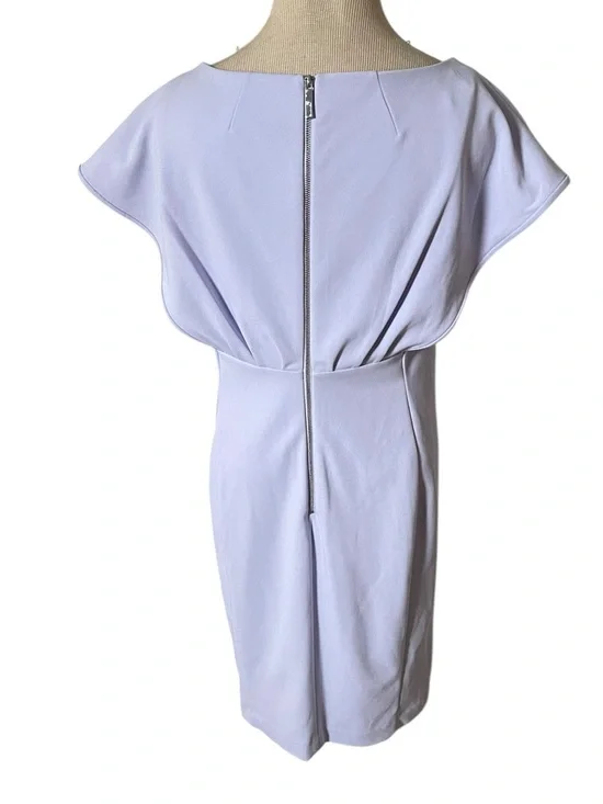 NWT Calvin Klein Women's Lavender Wide Neck Cap Sleeve Back Zip Dress Size 8 - Picture 4 of 9